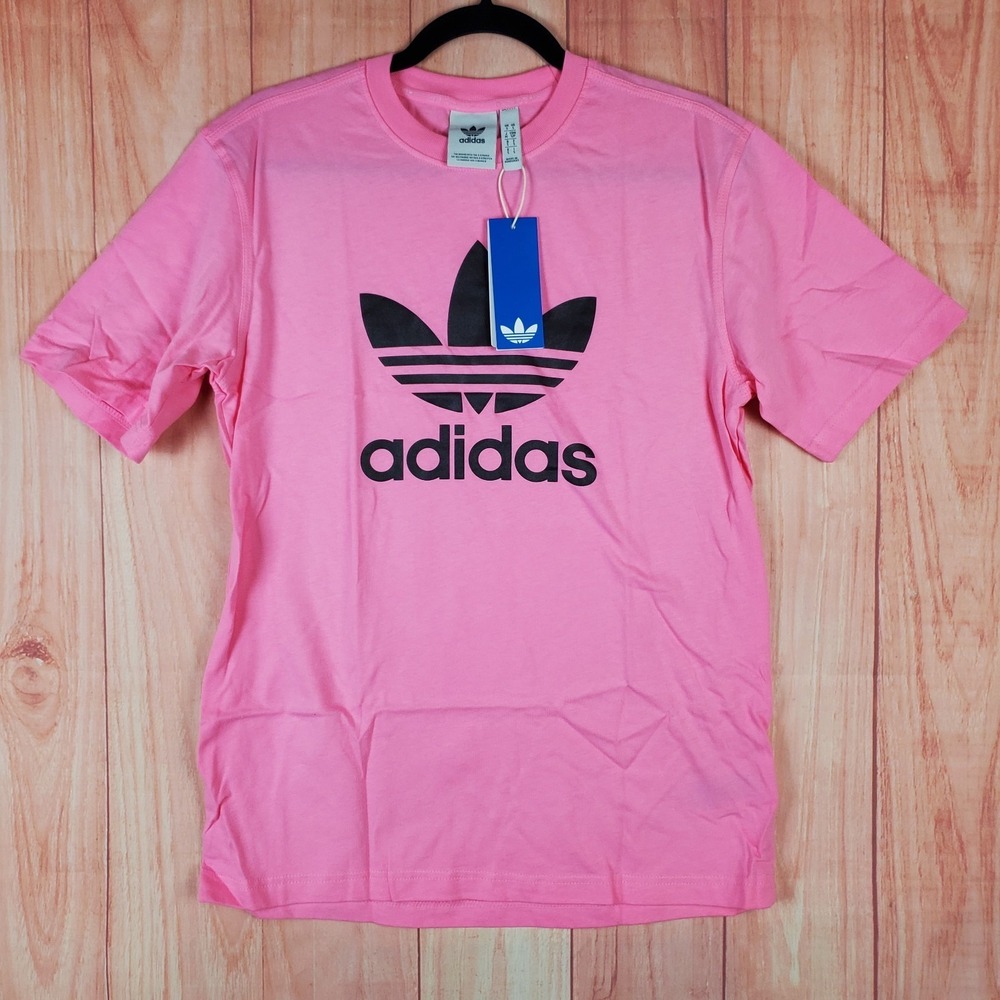 adidas Originals Trefoil Shirt Mens Sz S Pink Black Graphic - Picture 1 of 11